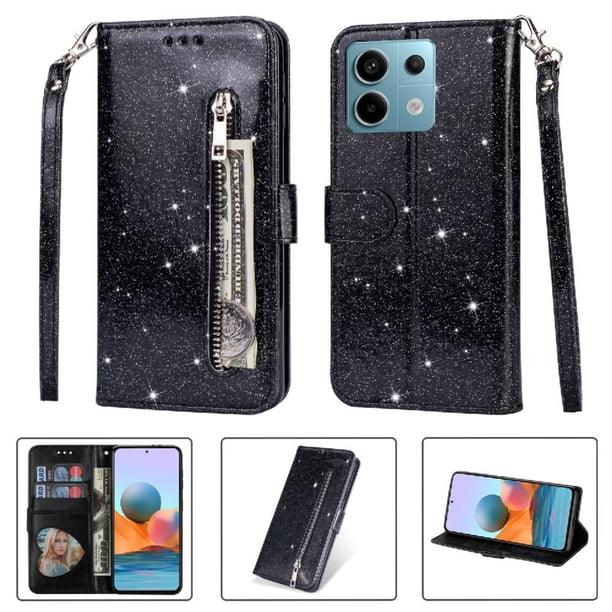 Funda para FOXDOCK Elegante funda Xiaomi Poco X6 5G Glitter con cremallera-Ideal para el uso diario