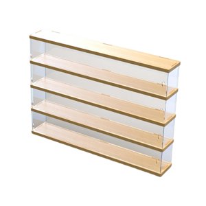 Magideal - Estuche De Exhibición De Coche Fundido A Presión 1/64, Cubierta Acrílica Con Iluminación, Decoración De Mesa, Protección Con Escena De Estacionamiento 4 Capas