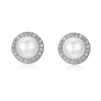 La Garza - Aros Plata Mujer Perla Circones Peonia