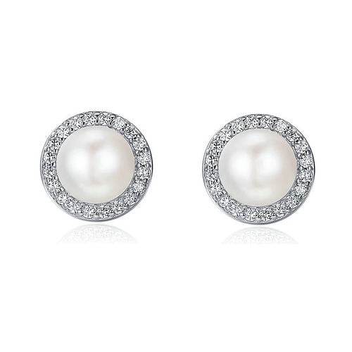 Aros Plata Mujer Perla Circones Peonia