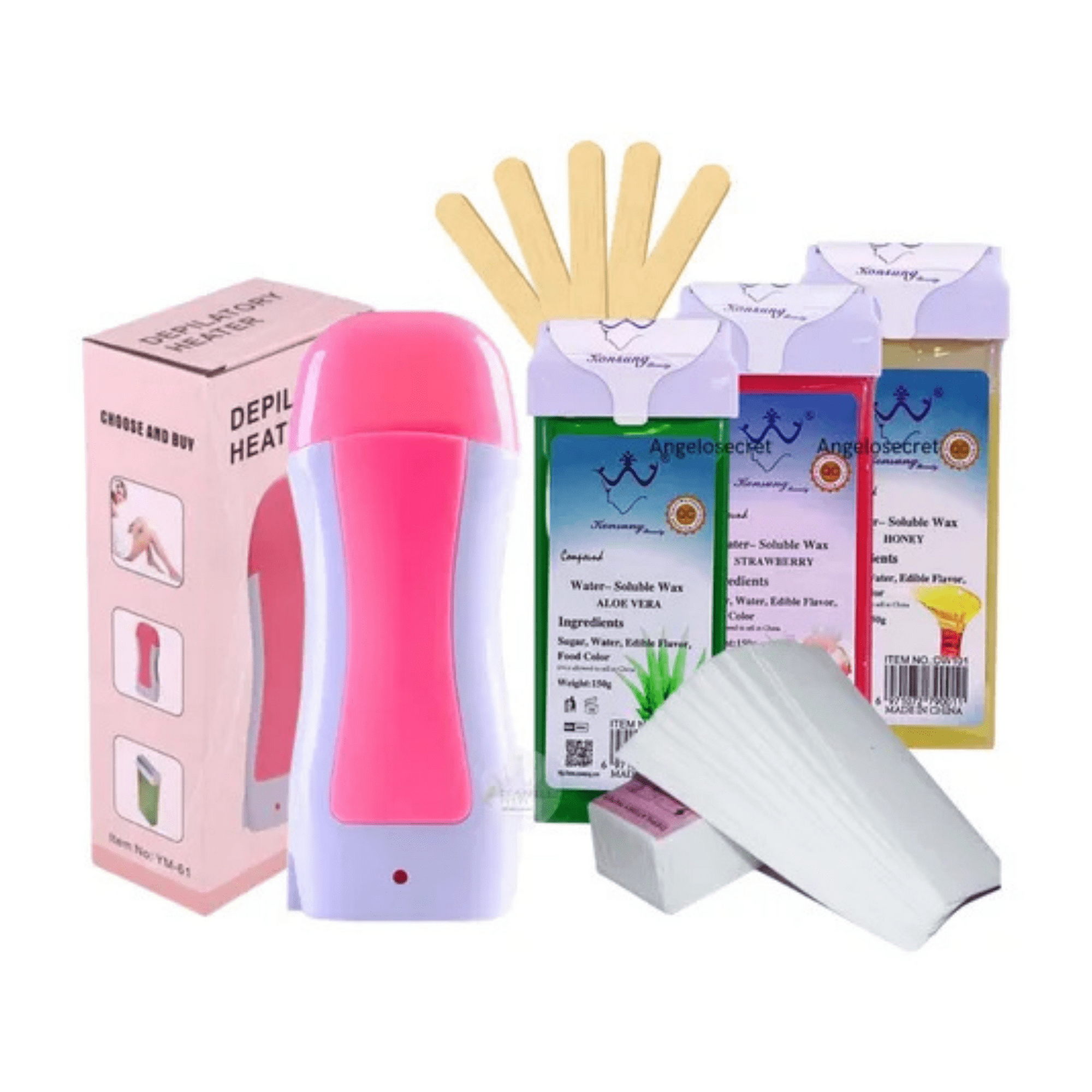Importado - Kit Depilacion, Calentador + 3 Ceras + Bandas Depilatorias