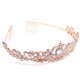thumbnail image 3 of Xiao Hua Corona de Diamante en Oro Rosa Princesa Elegante Corona con Peine Tocado para Mujer Nupcial Boda Baile Fiesta de Cumpleaños Tocado, 1 Pieza, 3 of 4