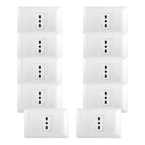 Genérico - Pack 10 Tomacorriente Simple 10/16A 250V Blanco