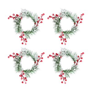 Bothyi - Guirnalda De Anillo Con Vela De Pilar Decorativa Para El Hogar, Halloween, Día De San Valentín, Frutos Rojos, 4 Uds.