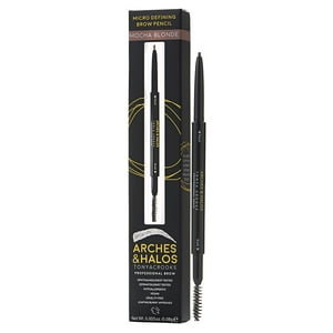 Arches And Halos - Lápiz De Cejas Microdefinidor - Rubio Moca De Para Mujeres - Lápiz De Cejas De 0,003 Oz