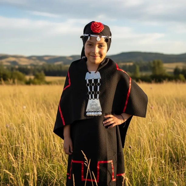 Traje Típico de Mapuche con Accesorios