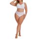 thumbnail image 2 of INSPIRE CHIC Bragas de Encaje de Corte Alto para Mujer Cobertura Completa de Cintura Alta Bragas de Encaje Talla Extra Grande Blanco, 2 of 4