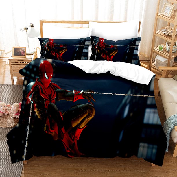 x1487 Bed SheetsMovie Spiderman Duvet Cover Set,Bedding for Adult Kids Bed Set ,Spider-man Quilt Cover,Comforter Cover Bedding Set 3-Piece Bedding Set (1 Duvet Cover + 2 Pillow Shams) nj1487