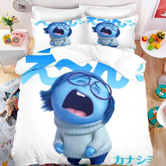 x646 Bed SheetsInside Out Cartoon Quilt Cover Polyester Cute Printed Soft Bedding Custom Made Home Baby Bedroom Comforter Children Gift 3-Piece Bedding Set (1 Duvet Cover + 2 Pillow Shams) nj646