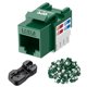 thumbnail image 1 of Cable Matters Conector Keystone RJ45 Cat6 Paquete de 25 Verde 10 Gbps, 1 of 7