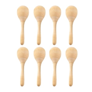 Magideal - 8X Maracas De Madera Pintadas A Mano Maracas Diy Maracas En Blanco Sin Terminar, Sonajeros De Percusión Manual Para Recuerdos De Fiestas Musicales, , M