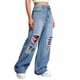 thumbnail image 2 of Jeans de Pierna Ancha Rotos - Color Azul azul M, 2 of 5