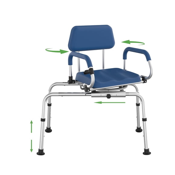 Silla corrediza para ducha, bañera y banco de transferencia Loyoda, 160 kg