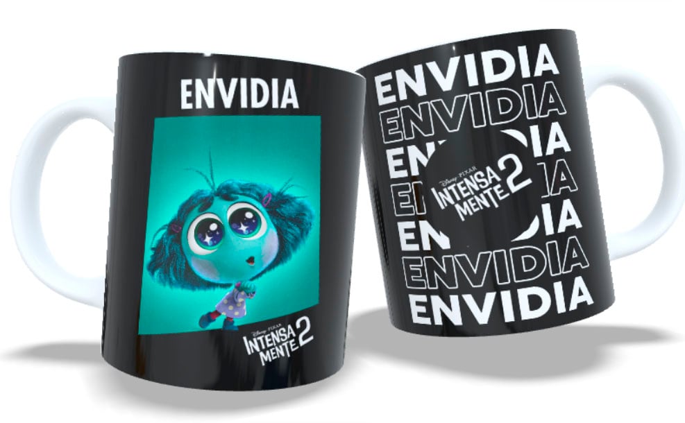 Arumistorechile - Tazon Taza Colección Intensamente 2 Envidia Negro
