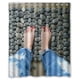 thumbnail image 1 of Cortina de ducha de piedras, juego de cortina de baño con ganchos, tamaño 60 x 72 pulgadas, 1 of 3