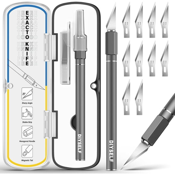 Set de cuchillo de precisión DIYSELF, 12 piezas, 10 hojas