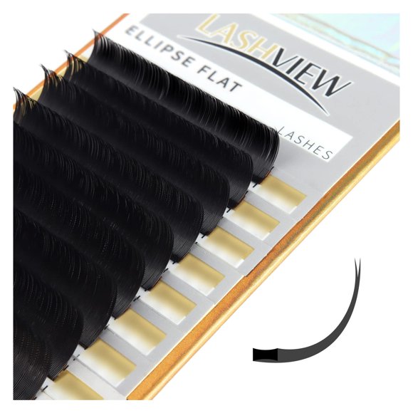 Extensiones De Pestañas Ellipse Flat 0 15 Mm Curva D 8 15 Mm