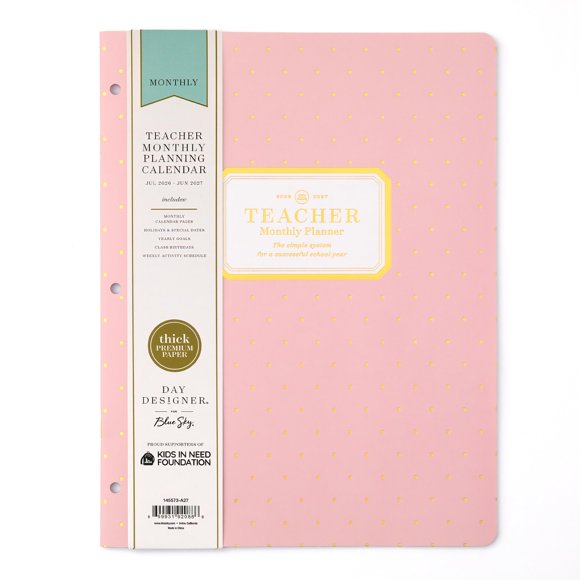 Planificador Blue Sky 21 x 26 cm 2026‑2027 Swiss Dot Blush