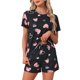 thumbnail image 1 of Conjuntos de Pijama de Manga Corta para Mujer INSPIRE CHIC con Bolsillos, Ropa de Dormir Suave con Botones y Pantalones Cortos con Cintura Elástica M Corazones, 1 of 6