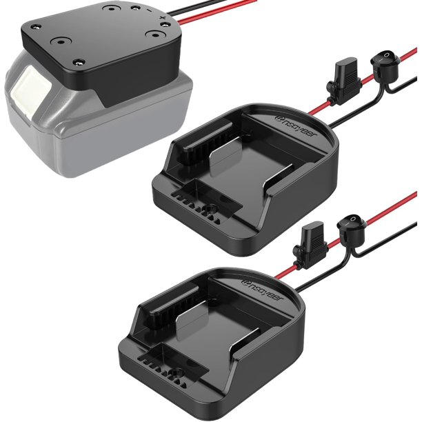 Adaptador de Rueda Eléctrica Ensayeer Interruptor con Fusible para Batería 18V Paquete de 2