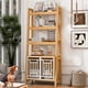 thumbnail image 1 of Modern 2 IN 1 Dog Furniture Dog Crate Ladder Bookshelf, Tall Wood Display Shelf with Storage, Dog Kennel Bookcase for Small-sized Dogs up to 50lbs, 32.5"L, 1 of 3