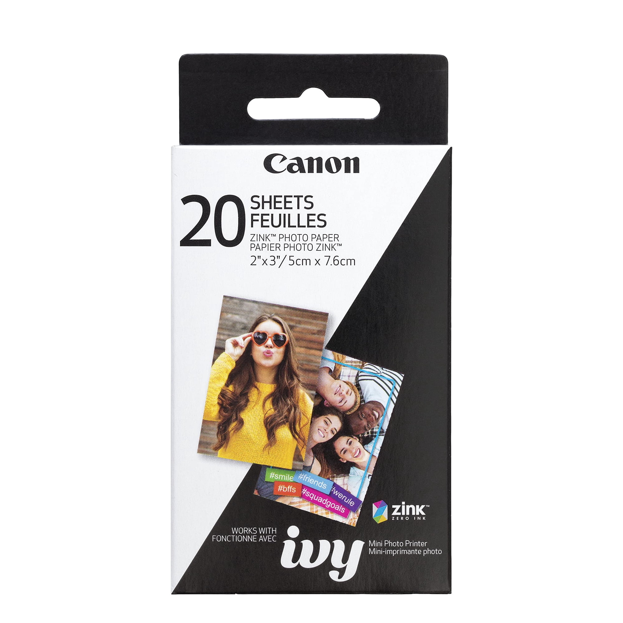 Papel Fotográfico Canon Zink 20 Hojas 2x3 Para Impresora Ivy Mini