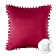 thumbnail image 2 of Cojín terciopelo con pompones 45X45 - Rojo, 2 of 3