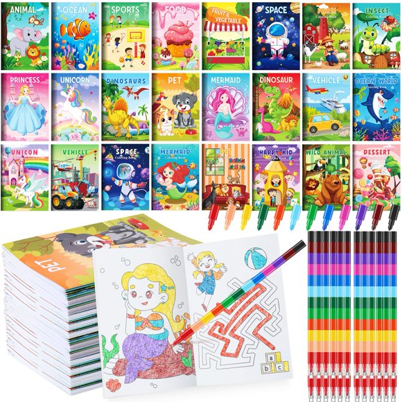 Juego de libros para colorear BenLouis para niños con crayones apilables