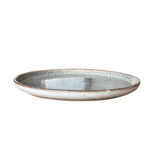 Mova - Set 6 Platos Redondo Ceramica 22 Cm Gris Linea Oslo - ( Tipo Gres )