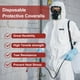 thumbnail image 3 of Traje Hazmat YIBER Overol Descartable Grande Blanco (1 unidad), 3 of 7