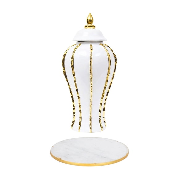 Florero De Cerámica Arreglo Floral Coleccionable Escritorio Porcelana Ginger Jar S Oro