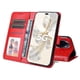 thumbnail image 2 of Funda tipo cartera FOXDOCK para Honor 100 Pro , diseño girasol en relieve, cuero PU, cierre magnético, soporte y tarjetero, 2 of 5