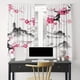 thumbnail image 1 of 2pcs Aesthetic Cherry Blossom Branches and Mountains Printed Polyester Curtain for Bedroom, Office, Kitchen, Living Room, and Study - Rod Pocket Window Treatment for Home Decor and Room Decoration, 1 of 2