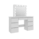 thumbnail image 3 of Large White Vanity Tables with Mirror and Light, 3 of 3