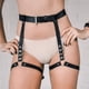 thumbnail image 4 of Arnés de cadena corporal de cuero punk, cinturón de cadena para la cintura, joyería corporal, cadena de pierna negra, liga sexy y linda, cadena de campaña para mujeres y niñas, 4 of 7