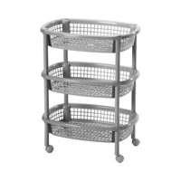 Rimax - Canasta Ovalada Gris Metalizado