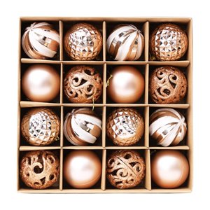 Magideal - 16 Piezas Bolas De Navidad Adornos Para Árboles De Navidad Decoraciones Inastillables Adornos Para Árboles De Navidad Para El Día De San Valentín En