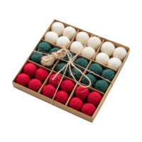 Bothyi - 24 Piezas Bolas De Lana De Fieltro Navideña Cuentas De Lana De 3 Cm Para Guirnalda Navideña Diy Estilo E