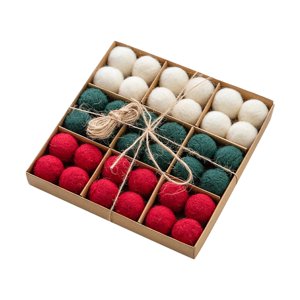 Bothyi - 24 Piezas Bolas De Lana De Fieltro Navideña Cuentas De Lana De 3 Cm Para Guirnalda Navideña Diy Estilo E