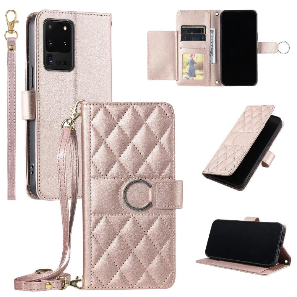 Funda Tipo Billetera Foxdock Para Samsung Galaxy S20 Ultra – Tapa Abatible Con Correa Para Mujer