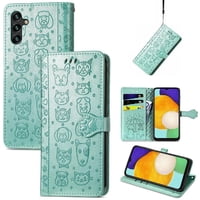 Funda Cartera Foxdock Para Samsung Galaxy A13 5G , Flip Pu Con Relieve De Gatos Y Perros, Tarjetero Y Soporte