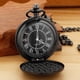 thumbnail image 4 of Reloj de bolsillo Realpoo con movimiento de cuarzo y diseño floral negro, 4 of 8