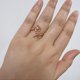 thumbnail image 3 of Anillo Kokoma ajustable de flor y hoja con zirconia cúbica, 3 of 3