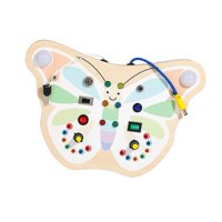 Magideal - Tablero De Actividades Montessori Para Niños Pequeños Con Circuito Led, Regalo De Cumpleaños, Tablero De Juguete Para Bebé Con Interruptor De Luz, Jug Mariposa