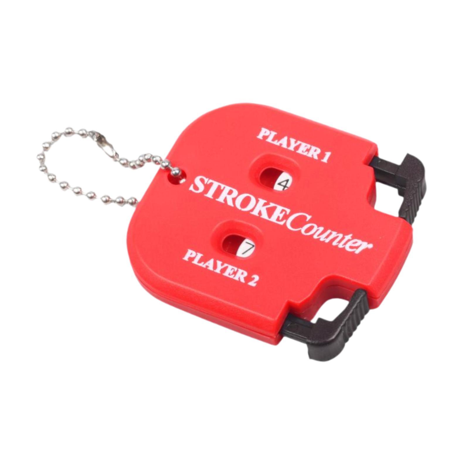 Magideal - Contador De Golpes De Golf Con Cadena Clave Al Aire Libre Mareador De Deportes Al Aire Libre 2 Jugadores Mini Indicador De Puntaje De Golf Portátil Rojo