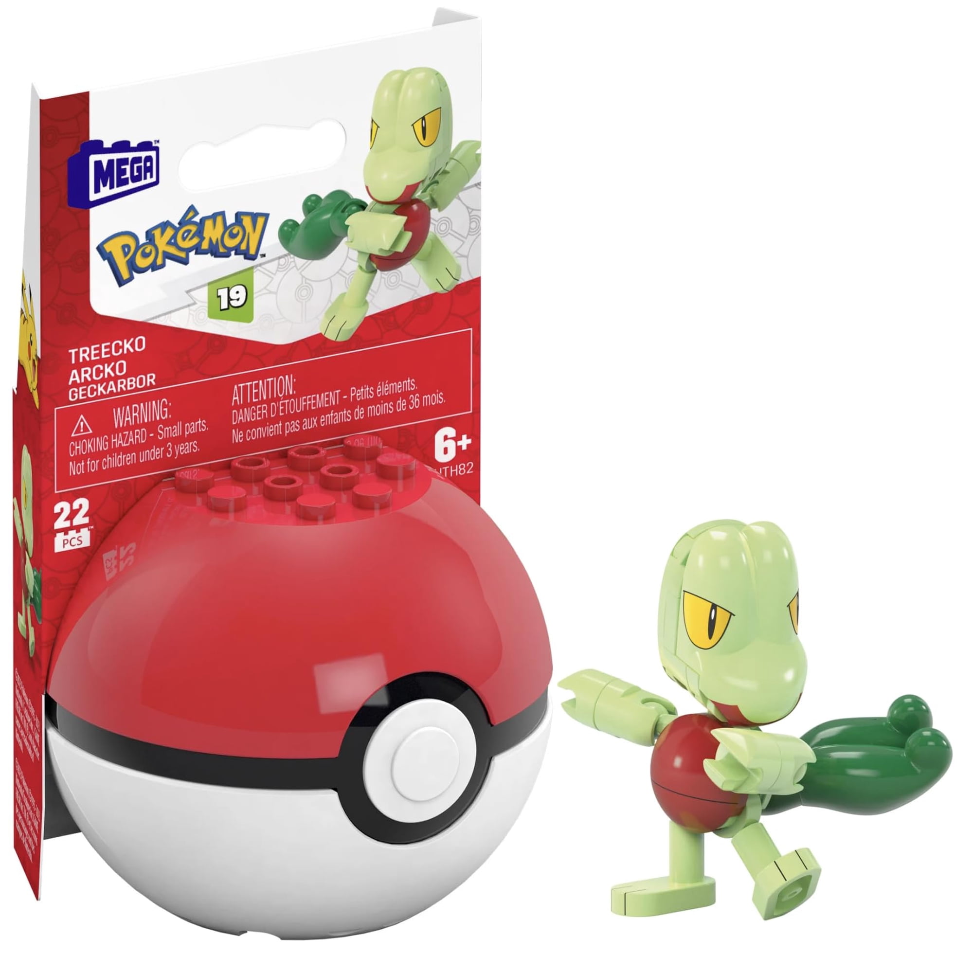 Mega Brands - Kit De Juguetes De Construcción Mega Pokémon Treecko Con 22 Piezas Para Niños
