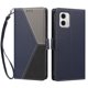 thumbnail image 3 of Cartera Plegable para Motorola Moto G73, PU Tricolor con Ranuras, Azul Oscuro, 3 of 6