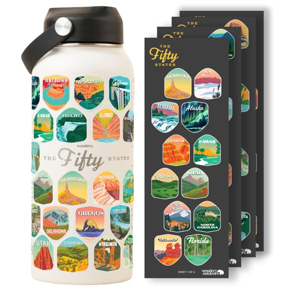 Botella de agua Wondery Official Fifty States Bucket List 960 ml