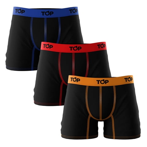 Top - Bóxer Medio Algodón Color Pack 3 C18 Talla Xxl