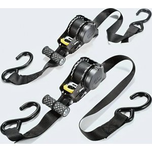 Genérico - 2Pcs Correa/Eslinga Amarre Retráctil 2,5Cmx3.3M Negro